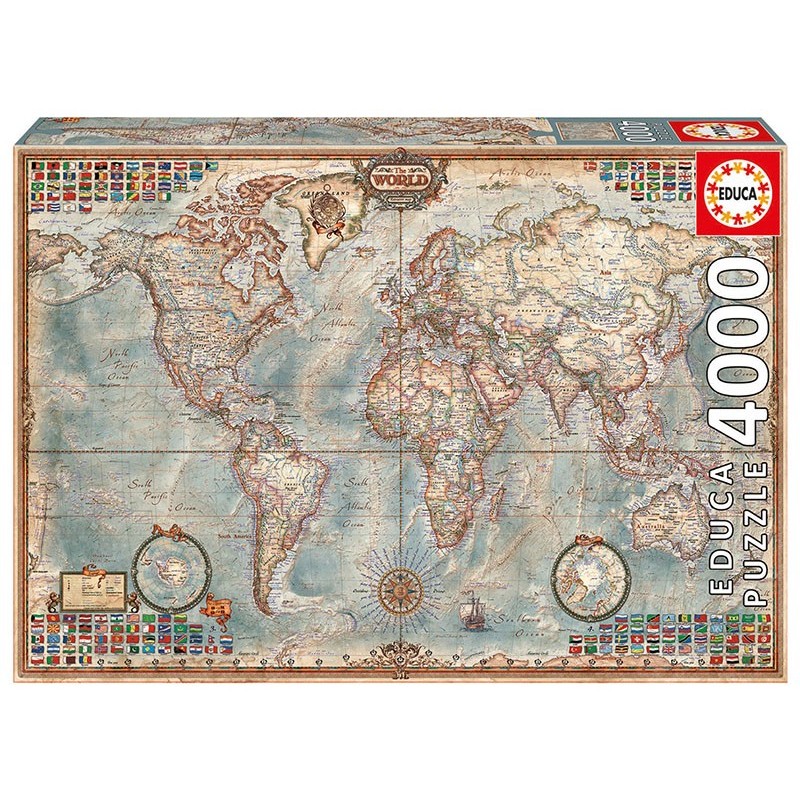 Puzzle The World, mappa politica di 4000 pezzi, Educa 