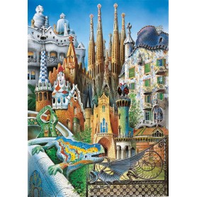 Puzzle Educa Collage Gaudi (Mini) 1000 pezzi - Puzzle Educa