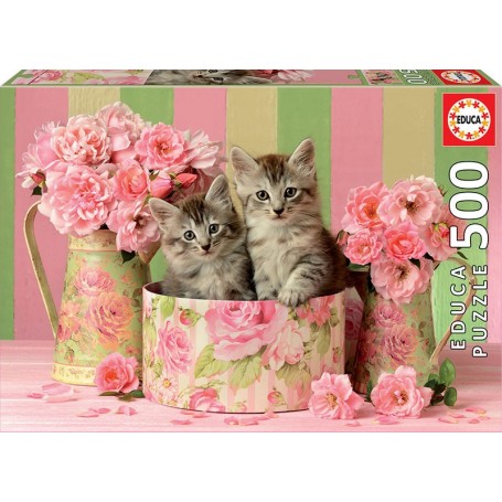 Puzzle Educa gattini con rose da 500 pezzi - Puzzles Educa