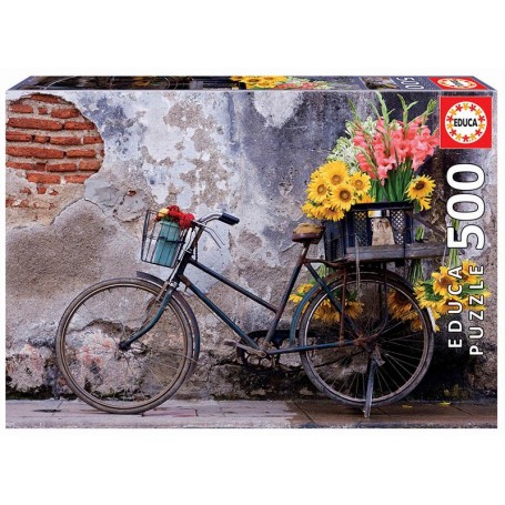 Puzzle Educa bicicletta con fiori da 500 pezzi - Puzzles Educa