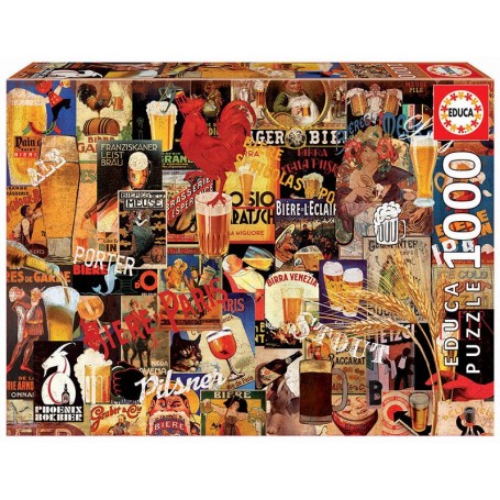 Puzzle Educa collage di birra vintage da 1000 pezzi - Puzzles Educa