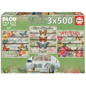 Puzzle Educa 3 x 500 pezzi Giardino di campagna Puzzles Educa - 1