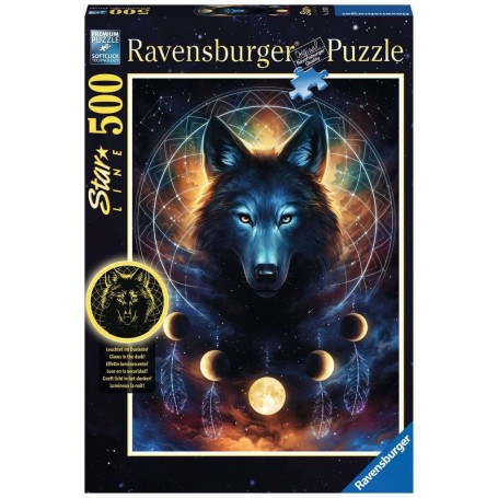 Puzzle Ravensburger lupo nero fosforescente da 500 pezzi - Ravensburger