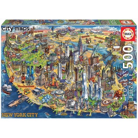 Puzzle Educa mappa di New York da 500 pezzi - Puzzles Educa