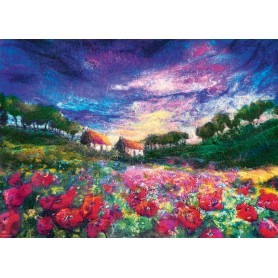 Puzzle Heye 1000 pezzi papaveri al tramonto Heye - 1
