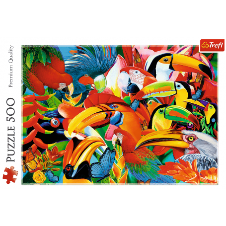 Puzzle Trefl uccelli colorati di 500 anni fa - Puzzles Trefl