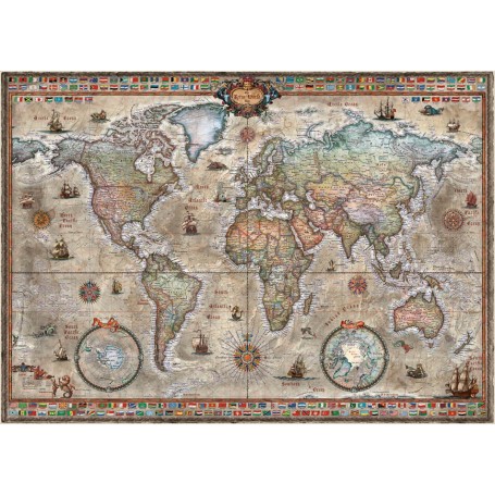 Puzzle Heye mappa del mondo retrò da 1000 pezzi - Heye
