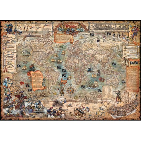 Mappa del mondo pirata Puzzle Heye 2000 pezzi - Heye