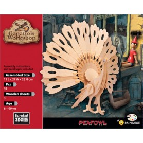 Gepetto's Peacock Modello 59 Pezzi - Eureka! 3D Puzzle