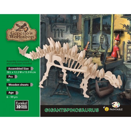 Gigantspinosaurus Model 59 Pieces di Gepetto - Eureka! 3D Puzzle