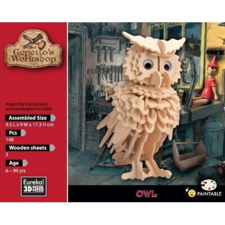 Gepetto's Owl Modello 148 Pezzi - Eureka! 3D Puzzle