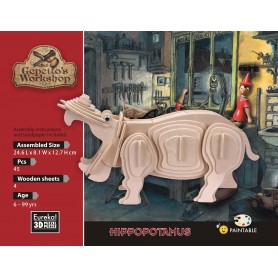 Ippopotamo di Gepetto Modello 45 Pezzi - Eureka! 3D Puzzle