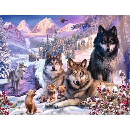 Puzzle Ravensburger 2000-Piece Snow Wolves - Ravensburger