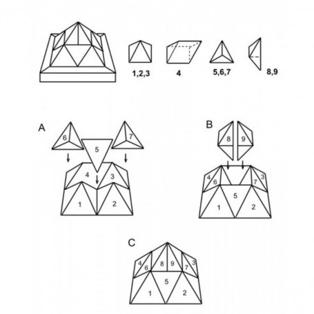 Piramide 9 Pezzi - Rompicapo In Legno
