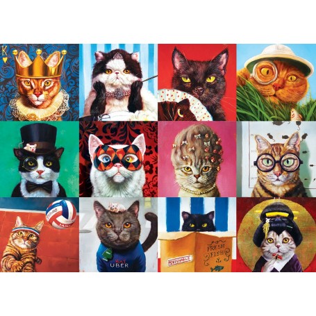 Puzzle Eurographics 1000 pezzi di Fun Cats di Lucia Heffernan - Eurographics