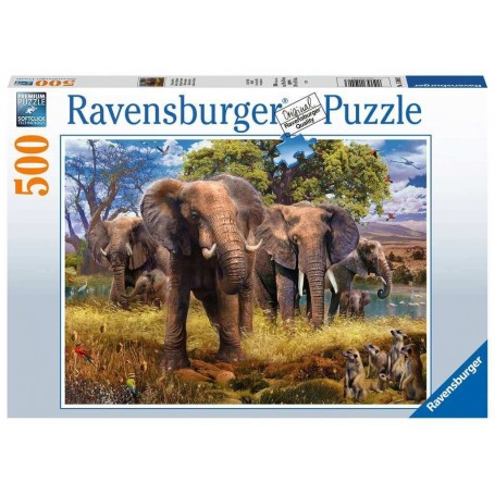 Puzzle Ravensburger famiglia di elefanti 500 pezzi Ravensburger - 1