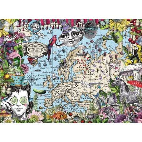 Puzzle Ravensburger mappa europea, 500 pezzi di Circo Eccentrico Ravensburger - 1