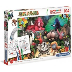 Puzzle Clementoni safari da colorare a doppio viso da 104 pezzi Clementoni - 1