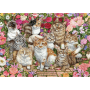 Puzzle Falcon gatti nei fiori di 1000 pezzi Falcon - 1