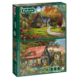 Puzzle Falcon La cabina della foresta 2 x 1000 pezzi Falcon - 1