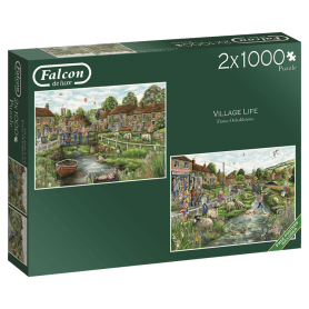 Puzzle Falcon La vita delle persone 2 x 1000 pezzi Falcon - 1