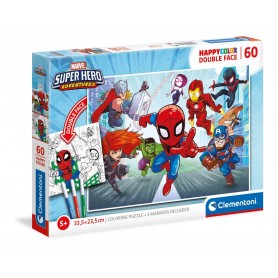 Puzzle Clementoni Happy Color Marvel Supereroe 60 pezzi Clementoni - 1