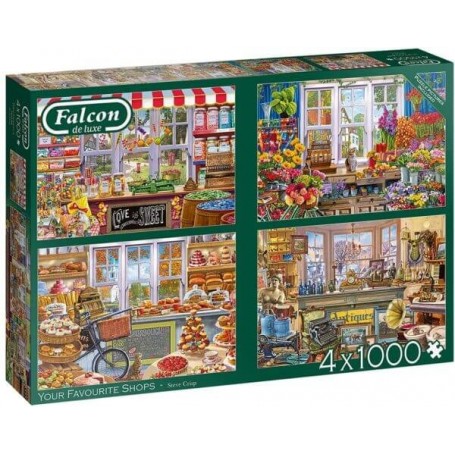 Puzzle Falcon Tus Tiendas Favoritas de 4 x 1000 Piezas Falcon - 1