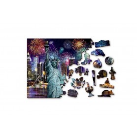 Puzzle Wooden City New York di notte Wooden City - 1