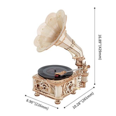 Robotime Classic Gramophone (Manual De Eléctrico +) Fai da-fi 