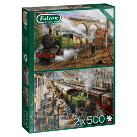 Puzzle Falcon Posta in treno di 2 x 500 pezzi Falcon - 1