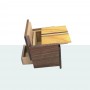 Yosegi 2 Sun 4 stadio scatola giapponese con cassetto Oka Craft - 7
