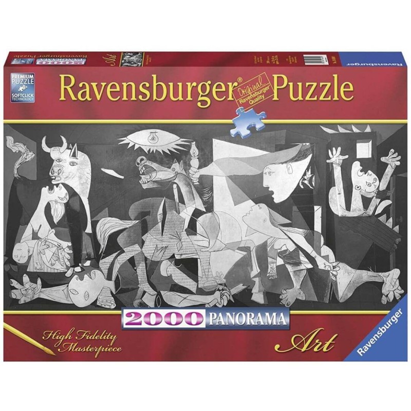 Puzzle 1000 Pezzi Guernica Di Pablo Picasso In Legno – Sfida Per Adulti E Famiglia, Poster Incluso 75x50cm - 2