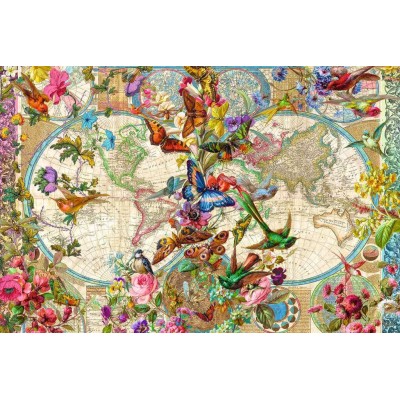 Puzzle Ravensburger Mappa del mondo di Flora e Fauna 3000 Pezzi Ravensburger - 1