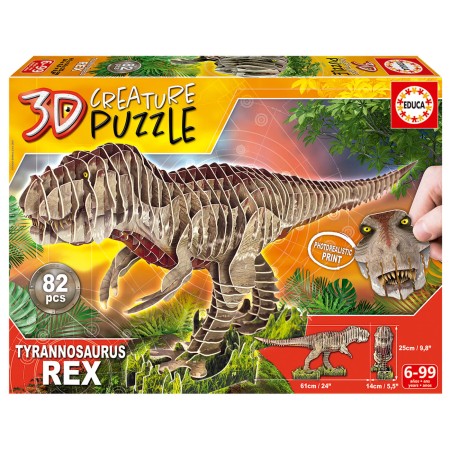 Puzzle 3D Educa Creatura Tyrannosaurus Rex 82 pezzi Puzzles Educa - 1