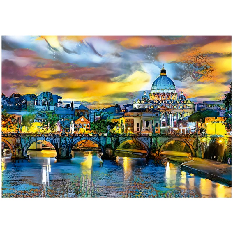 Puzzle Educa Basilica di San Pietro e Ponte Sant #39 Angelo 1500 P Puzzle Educa Basilica di San Pietro e Ponte Sant #39 Angelo 1500 P