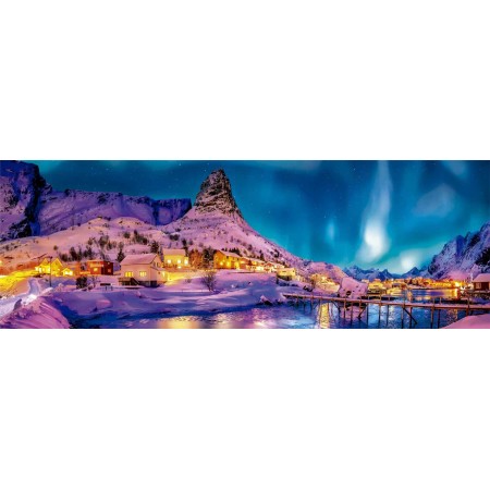 Puzzle Clementoni Panorama Notte colorata alle Lofoten 1000 pezzi Clementoni - 1