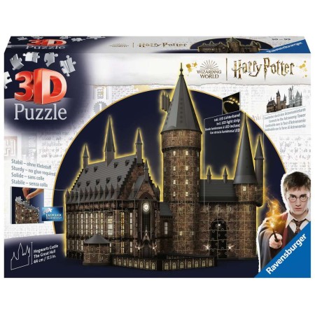 Puzzle 3D del Castello di Hogwarts - La Sala Grande - Edizione notturna 643 pezzi Ravensburger - 1