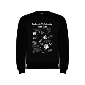 T-Shirt Uomo Con Cubo Magico, 100% Cotone, Nero, Taglia L, Stampa Diretta Digitale, Certificata GOTS