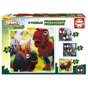 Puzzle Educa Dino Spidey Progressivo 25+20+16+12 pezzi Puzzles Educa - 1