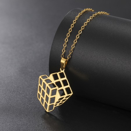 Ciondolo Cubo di Rubik (Placcato oro 18K) - 1