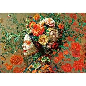 Puzzle 2000 Pezzi Armonia Gioiosa – Quadro Floreale Con Farfalle E Uccelli Del Paradiso, Per Adulti