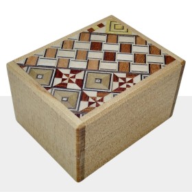 Scatola Giapponese Yosegi 2 Sun, 7 passi, Agathis – Legno Naturale Yosegi - 1