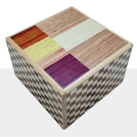Scatola Giapponese Knock Box 5 Passi Legno Naturale Yosegi - 1