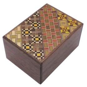 Scatola Puzzle Giapponese Yosegi 3 Sun 12 Passaggi - Oka Craft