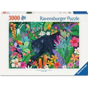 Puzzle Ravensburger Pantera nella giungla di fiori da 3000 Pezzi Ravensburger - 1