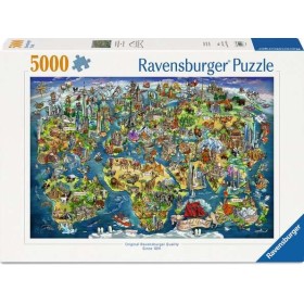Puzzle Ravensburger Mappa del mondo illustrata da 5000 Pezzi Ravensburger - 1