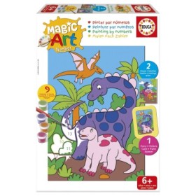 Set Pittura con i Numeri Educa Magic Art Dinosauri (6+) Puzzles Educa - 1