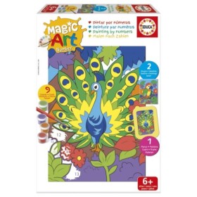 Set Pittura con i Numeri Educa Magic Art Pavone e Pappagallo (6+) Puzzles Educa - 1