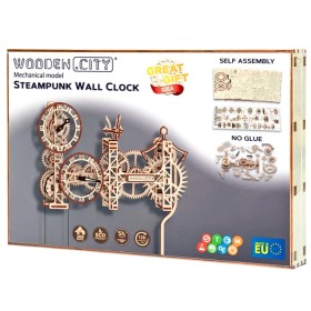 Orologio da Parete Steampunk - Puzzle 3D in Legno Wooden City Wooden City - 1