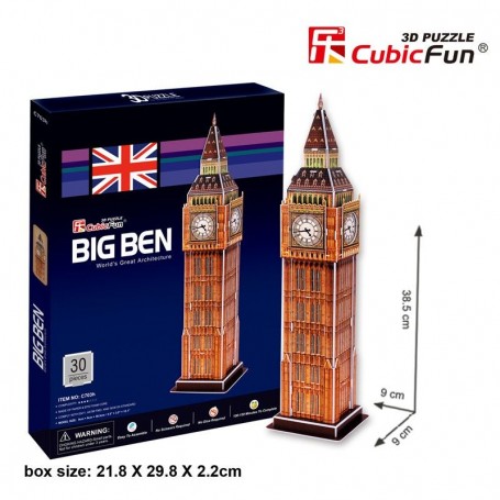 Puzzle 3D Big Ben Cubic Fun 30 pezzi - Cubic Fun 3D Puzzle